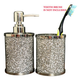 Ambrose Exquisite 2 Piece Soap Dispenser and Toothbrush Holder in Gift Box B03050681