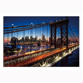 Oppidan Home "Evening on the Manhattan Bridge" Acrylic Wall Art (32"H x 48"W) B03050802