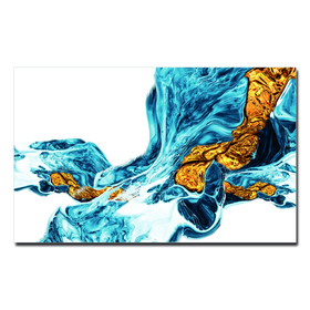 Oppidan Home "Abstract Waterfall with Gold" Acrylic Wall Art (32"H x 48"W) B03050823