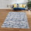 Milano Collection Nautical Navy Blue Woven Area Rug B03063074