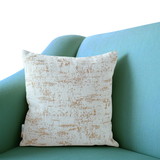 Decorative Beige and Gold Chenille Throw Pillow B03063088