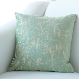 Decorative Mint and Beige Chenille Throw Pillow B03063090