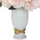White Ceramic Decorative Jar with Gold Accent and Lid B03082085