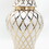 White and Gold Ceramic Decorative Ginger Jar Vase B03082090