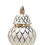 White and Gold Ceramic Decorative Ginger Jar Vase B03082090