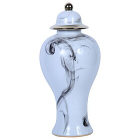Marble Ceramic Decorative Jar with Removable Lid B03084864