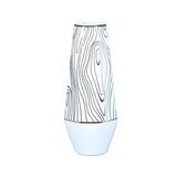 White Ceramic Vase with Gold Wood Grain Design - Elegant and Versatile Home Decor B03084867