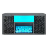Timeless Gray Electric Fireplace with LED Panel, Speakers, and Remote B030P147711