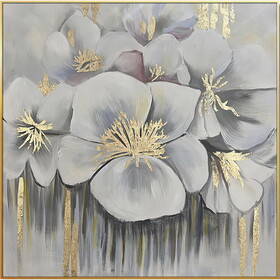 Home Hand Painted "Golden Anther Blossoms" Oil Painting (48"H x 48" W) B030P154516