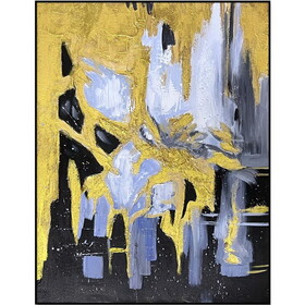 Home Hand Painted "Gilded Abstract Embrace" Oil Painting (40"H x 60"W) B030P154530