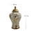 Charming White and Gold Ginger Jar with Removable Lid B030P154537