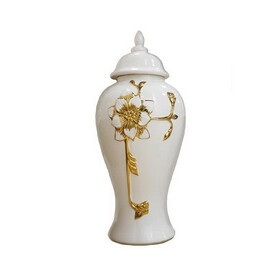 Ginger Jar with Steam Gold Flower B030P154547