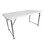 Techni Home 4 FT Granite White Adjustable Height Folding Table with Easy-Carry Handle