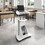 Techni Mobili Sit-to-Stand Rolling Adjustable Laptop Cart with Storage, White B031P204883