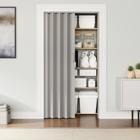 36" W PVC Foldable Accordion Doors or Privacy Room Divider for Internal Use, Grey B031P295168