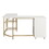 Techni Mobili L-Shape Home Office Two-Tone Desk with Storage, Gold B031S00041