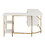 Techni Mobili L-Shape Home Office Two-Tone Desk with Storage, Gold B031S00041