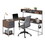 Techni Mobili L-Shape Desk with Hutch and Storage, Walnut B031S00043