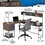 Techni Mobili L-Shape Desk with Hutch and Storage, Walnut B031S00043