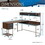 Techni Mobili L-Shape Desk with Hutch and Storage, Walnut B031S00043