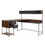 Techni Mobili L-Shape Desk with Hutch and Storage, Walnut B031S00043