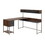 Techni Mobili L-Shape Desk with Hutch and Storage, Walnut B031S00043