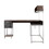 Techni Mobili L-Shape Desk with Hutch and Storage, Walnut B031S00043