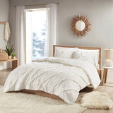 Pintuck Sherpa Down Alternative Comforter Set