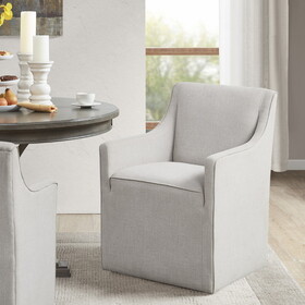 Charlotte Slipcover Dining Arm Chair with Casters B035118590