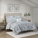 5 Piece Seersucker Comforter Set with Throw Pillows B035128837