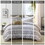 Oversized Chenille Jacquard Striped Comforter Set with Euro Shams and Throw Pillows B035128973