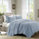 3 Piece Reversible Scalloped Edge Quilt Set Blue Full/Queen B035129069