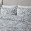 5 Piece Seersucker Duvet Cover Set with Throw Pillows B035129144