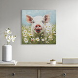Sunshine Animals Pig Canvas Wall Art B035129241