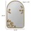 Arched Metal Floral Wall Mirror Gold 25.75"H B035129256