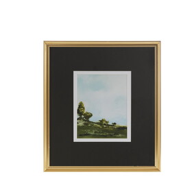 Across The Plains 1 Framed Glass and Double Matted Abstract Landscape Wall Art B035129268