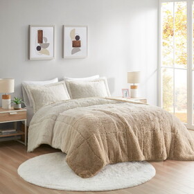 Ombre Shaggy Long Fur Comforter Mini Set B035129360