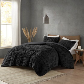 Ruched Fur Down Alternative Comforter Set B035129366