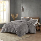 Ruched Fur Down Alternative Comforter Set B035129367