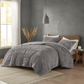 Ruched Fur Down Alternative Comforter Set B035129369