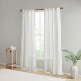 Yarn Dye Sheer Curtain Panel Pair(2 pcs Window Panels) B035129665