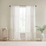 Yarn Dye Sheer Curtain Panel Pair(2 pcs Window Panels) B035129666