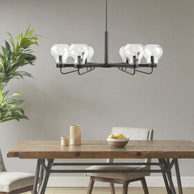 6-Light Chandelier with Bowl Shaped Glass Shades B03594966