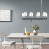 8-Light Traditional Chandelier with Drum Shades B03595699