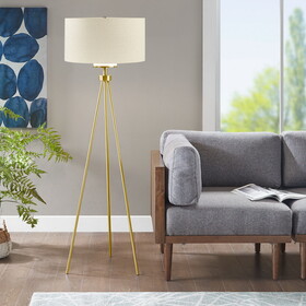 Pacific Metal Tripod Floor Lamp with Glass Shade B03595716