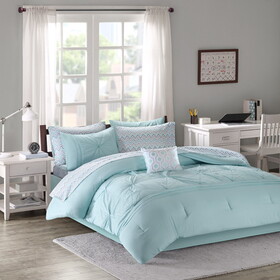 Toren Embroidered Comforter Set with Bed Sheets