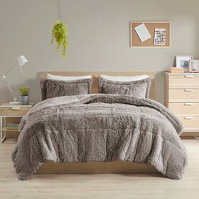 Full/Queen Shaggy Long Fur Comforter Mini Set B03595900