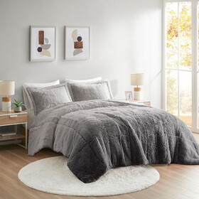 Ombre Shaggy Long Fur Comforter Mini Set B03595981