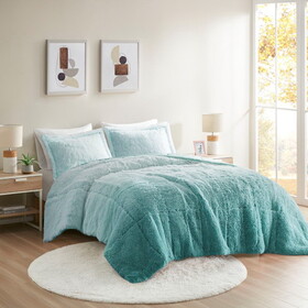 Ombre Shaggy Long Fur Comforter Mini Set B03595984