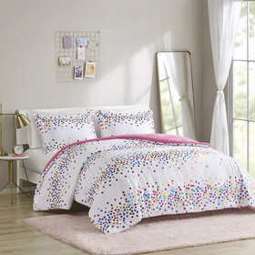 Janie Rainbow Iridescent Metallic Dot Comforter Set B03595998